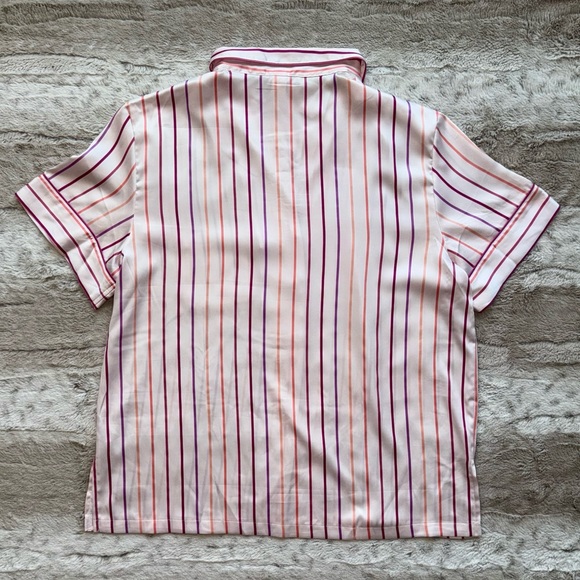 Victoria's Secret Bahama Pink Ombre Pin Stripe Satin Pajama Top Size M - Picture 4 of 10
